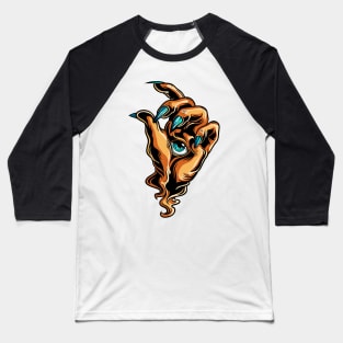 Hamsa hand gesture with eye for protection from evil and fear Baseball T-Shirt